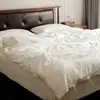 Exportar para o Japão! Algodão cru sem tingimento~ Branco natural 100% algodão Classe A conjunto de quatro peças estilo japonês lençol de cama 100% algodão