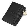 Billetera Corta para Mujer al por Mayor del Fabricante Estilo Coreano 70% de Descuento Billetera para Monedas con Doble Cremallera Portatarjetas de Cuero de Microfibra Billetera con Broche