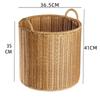 Cesta de Almacenamiento, Cesta para Ropa Sucia, Cesta de Mimbre Tejido para Ropa Sucia con Tapa, Caja Grande de Almacenamiento para Artículos Varios, Cesta Tejida de Plástico