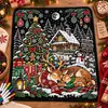 Manta de Graffiti Navideña de Venta Caliente Transfronteriza Manta con Pintura de Papá Noel Manta de Doble Capa Engrosada de Franela y Forro Polar DIY