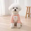 Moda para Perros Rayas Cuatro Patas Oso de Peluche Bichón Golden Retriever Dibujos Animados Lindos Ropa para Primavera y Verano Cómoda y Transpirable