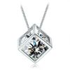 Colgante de cubo de Rubik con forma de corazón para mujer, estilo coreano, con incrustaciones de diamantes y circonita cuadrada, cadena corta para clavícula, venta al por mayor de fábrica.