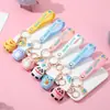 Chaveiro Pingente Desenho Animado Silicone Pequeno Presente Lembrança Argola Chaveiro Carro Bolsa Pendurar Fruta Chaveiro Silicone