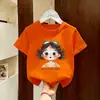 Camiseta de Verão de Manga Curta para Meninas 2026 Novo Estilo Crianças Meninas Marca Tendência Camiseta de Meia Manga Verão Algodão Puro Top Fashion