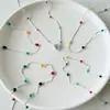 Diseño de nicho estilo coreano collar de frijol color plata de ley 925 cadena de clavícula simple para mujer verano ins celebridad de Internet dopamina
