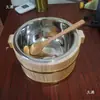 Cubo de madera arroz tapa de cubo de madera cuenco de arroz celebridad de internet cubo de madera arroz cubo pequeño de madera fideos de almeja de flor cuenco grande fideos de arroz cuenco grande fideos vajilla