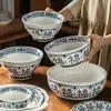Novo Conjunto de Louça de Cerâmica Estilo Chinês para Jantar de Reunião para Uso Doméstico, Tigelas e Pratos Atacado, Tigelas Grandes, Pratos de Jantar Redondos, Tigelas e Pratos para Sopa