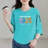 Comercio Exterior Transfronterizo Moda Madre de mediana edad y ancianos Versátil Holgada Capa interior Manga corta Manga de siete puntos Camiseta Capa base Ropa