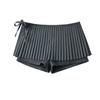Design de Nicho Cadarço Laço Plissado Wrap Saia Plissada Cintura Alta Linha A Shorts Culottes Hot Pants