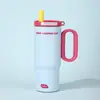 Taza de Hielo Crepuscular de Aspecto Premium Taza Aislada de Acero Inoxidable 316 Taza de Oficina con Popote Taza Portátil para Coche Asa para Coche