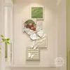 Estilo Francés Crema Pasillo de Entrada Pintura Decorativa Mariposa Rosa Vestíbulo Directamente Frente a la Puerta Pintura de Pared Sensación de Alta Gama Sala de Estar Lámpara de Pared Pintura