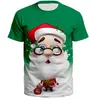 Camiseta de hombre de moda transfronteriza con estampado 3D de patrón navideño, tendencia de moda, manga corta de verano, suministro directo de fábrica