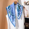 Lenço Quadrado Artístico e Fresco 70cm para Mulheres, Lenço de Seda Floral, Estilo Fino de Verão, Adequado para Combinar com Vestidos e Camisas, Pequeno Lenço Decorativo para Pescoço