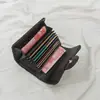 2025 Nova Carteira de Cartões Bordada em Pele de Ovelha Europeia e Americana Multifuncional de Couro Genuíno Porta-Moedas Feminino Moda Pequena Bolsa de Moedas