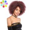 Fabricantes suministran pelucas de moda europeas y americanas para mujer, cabeza explosiva, esponjoso, Kinky Straight, gorro corto, alambre de alta temperatura