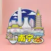 Ímãs de Geladeira 3D de Madeira de Guangxi Nanning com Marcos Turísticos de Cidades Tendência Nacionais, Ímãs de Geladeira de Souvenir de Cidade