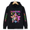 Patrón de Chicas Cazadoras de K-Pop Estampado Transfronterizo Nueva Ropa Infantil Sudadera con Capucha Casual Venta Directa de Fábrica Fuente