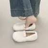 Sapatos Mary Jane peludos estilo coreano Birkenstock para mulheres, de calçar, com forro de pelúcia, quentes, para outono e inverno, novos sapatos de algodão 2026