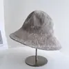 Sombrero de Pescador de Papel Japonés Tejido de Ala Ancha Estilo Song Yi para Mujer, Sombrero de Sol de Verano con Forro de Protección UV, Sombrero de Cubo de Sol Moderno