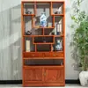 Vitrina de Madera Maciza, Gabinete Multifuncional Estilo Chino, Vitrina para Té, Gabinete Divisor de Sala de Estar, Gabinete de Entrada, Estante para Vino, Estante para Jarrones de Almacenamiento