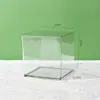 Caixa de Flores Acrílica Transparente Quadrada Amor de Flor Fresca Flores Frescas e Plantas Verdes Arranjo Floral Recipiente Hidropônico Material Floral Caixa de Embalagem