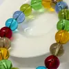 7a Pulsera Coleccionable de Turmalina Brasileña Vítrea para Mujer Pulsera de Cristal Arcoíris Rojo Sandía de un Solo Color Múltiples Círculos Piedra Wangfu