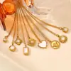 Colar com Pingente Simples de Concha de Aço Inoxidável Coração Amor Francês Pérola Mãe