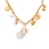 Estilo de Moda Lujo Ligero Transfronterizo Cadena para Clavícula de Concha Acero Inoxidable Chapado en Oro Accesorios de Concha de Cola de Pez Collar de Mujer de Venta Caliente Versátil