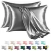 Funda de almohada de satén imitación seda estilo americano Funda de almohada Amazon Funda de almohada de seda hielo seda Walmart