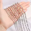 Cadena de Perlas Ovaladas, Cadena Diagonal, Cadena de Acero Inoxidable, Cadena para DIY, Materiales para Collares y Pulseras, Accesorios, Accesorios de Cadena de Acero de Titanio