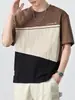 Ropa para Hombre Fengshe / Camiseta de Manga Corta Pesada Nueva 2026 para Hombre, Verano, Patchwork, Talla Grande, Corte Holgado
