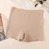 Pantaloncillos tipo bóxer sin costuras de seda helada de tiro medio para mujer Talla grande Fondo anticosturas Algodón en la entrepierna Pantalones de seguridad dos en uno para mujer Europeos y Americanos