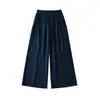 Ropa de Mujer Transfronteriza al por Mayor Verano Nuevo Cintura con Cordón Adelgazantes Pantalones de Pierna Ancha Material Delgado Buena Caída Pierna Recta Holgados Pantalones Casuales