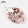 Laço de Cabelo de Veludo Wjia Tecido Novo da Primavera, Scrunchie Vintage de Alta Qualidade para Mulheres, Acessório de Cabelo para Rabo de Cavalo Alto