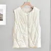 [Procesamiento Personalizado] Chaleco Cardigan Chaleco Engrosado Delgado Corto Cuello Redondo Chaleco Chaleco Chaleco de Seda de Morera y Algodón