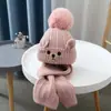Conjunto de Bufanda Cálida de Algodón Puro para Otoño e Invierno para Niños Mayores, Niños y Niñas, con Gorro de Lana Interior, Conjunto de Dos Piezas para Bebés
