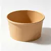Caixa de embalagem de papel kraft pode ser impressa com logotipo, pote para viagem, sobremesa redonda, lanche leve, lancheira para salada de frutas, pote de papel descartável