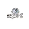 Canruo Xingchen 1 quilate Moissanite Ring Mulheres Sterling Prata Platinum Niche Design Diamond Simulação Diamond Wedding Ring