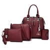 Bolsas de Mujer de Comercio Exterior 2026 Otoño e Invierno Nuevo Estilo Bolso de Mano Tejido para Mujer Juego de Cuatro Piezas, Bolso de Mano, Bolso de Hombro, Bolso Cruzado Venta al por Mayor