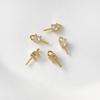 Ouro 14K incrustado zircão com agulha Porta-pérolas auto-adesivo pingente de pérola diy artesanal pulseira colar brincos acessórios