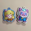 Etiqueta Tejida Rellena de Algodón en Stock Satén de Poliéster Etiqueta Tejida 3D Muñeco con Decoración de Dibujos Animados Etiqueta para Ropa Colgante de Tirador