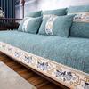 Almofada de Sofá Personalizada Privada, Nova Almofada Antiderrapante de Alto Padrão Chinoiserie, Tecido de Cobertura Completa Mogno, Cobertura de Sofá de Madeira Universal para Quatro Estações