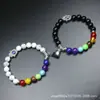 Europa e Estados Unidos atacado de joias transfronteiriço pulseira de sucção magnética para casais pulseira de pedra natural colorida para casais e amigas atacado