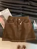 Saia Curta de Veludo Cotelê Feminina Plus Size Bordado Pesado Saia Evasê Saia de Cintura Alta Saia Curta A14557