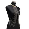 Venta Caliente Transfronteriza Moda Europea y Americana Cadena de Serpiente Chapada en Metal Cadena Corporal Sexy para Playa con Borlas Multicapa Accesorios para Ropa