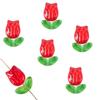 Pétalos de tulipán de vidrio con degradado colorido, hojas de flores, material de cuentas para bricolaje, pulseras, pendientes, accesorios de joyería