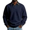Sudadera Polo Casual de Manga Larga para Hombre 2026 Estilo Americano Otoño/Invierno Peso Pesado Casual Tendencia Bloque de Color