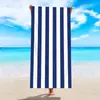 Toalha de Praia Listrada Simples Amazon Microfibra Absorvente Toalha de Banho de Praia Toalha de Praia Listrada Transfronteiriça Personalização