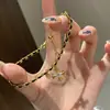 Amor Lazo Pequeño Deslizante Pollito Pequeño Croix Cruz Negro Oro Pulsera Francesa Vintage Oro Tejido Pulsera de Cuerda Roja para Mujeres