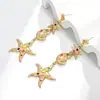 Joias Ins Populares Europeias e Americanas Suprimento para E-commerce Transfronteiriço Brincos com Pingente de Caracol Concha Estrela do Mar Pulseira Brincos Femininos